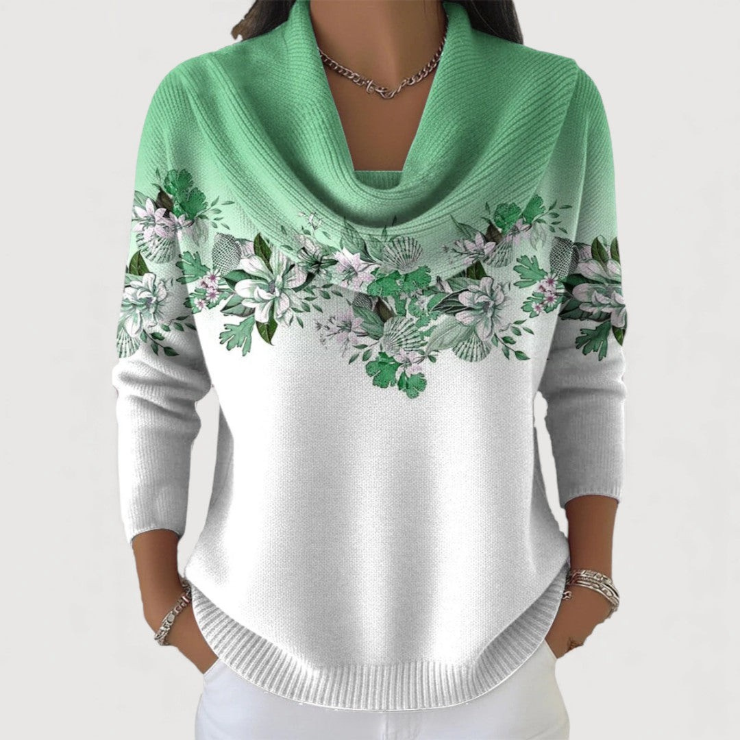 Van Rijn Fashion® | Bloemen Trui met Zachte Halslijn