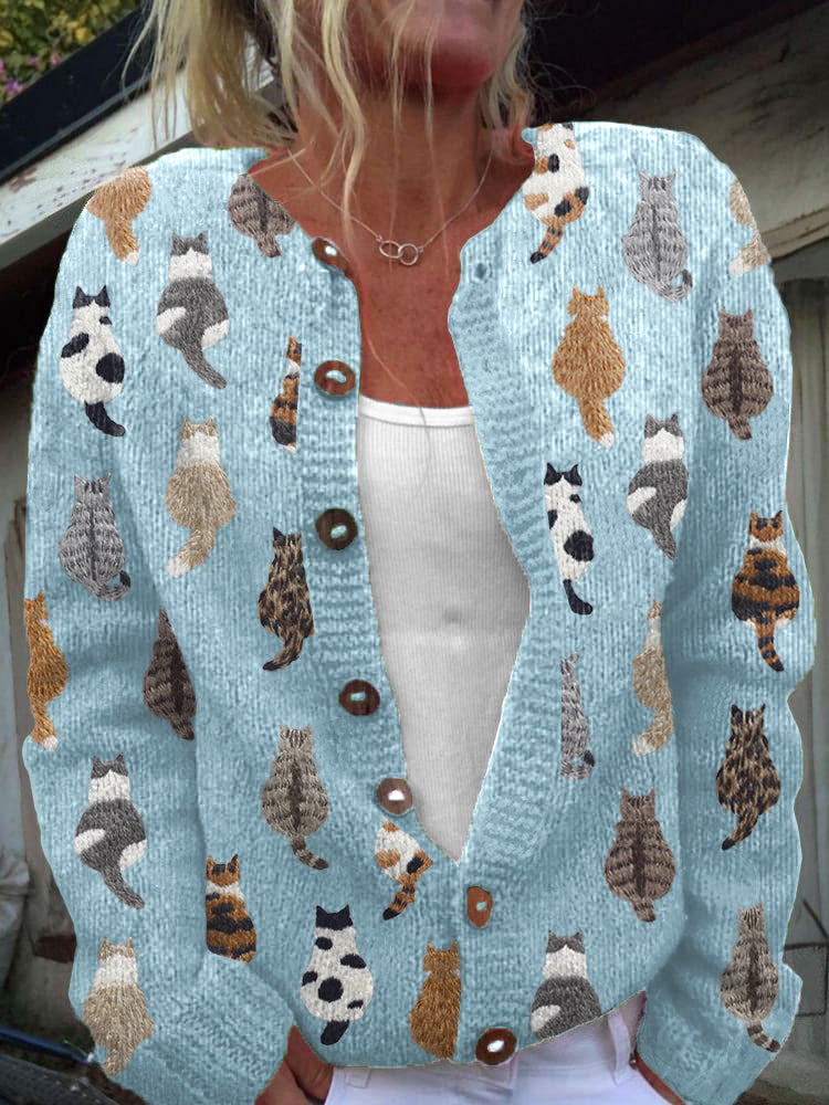 Van Rijn Fashion® | De Kattenprint Cardigan