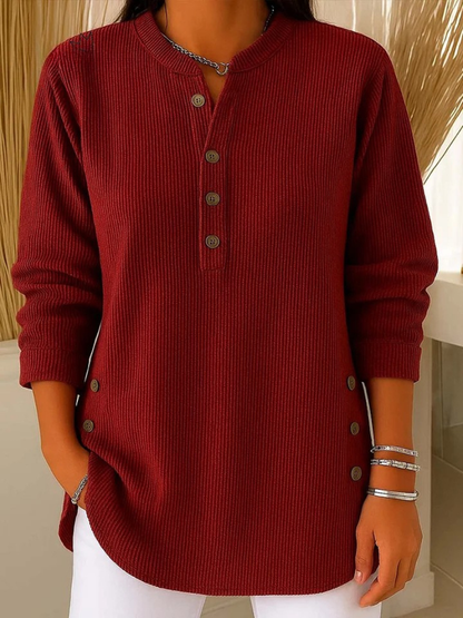 Van Rijn Fashion® | Geribbelde Henley Top