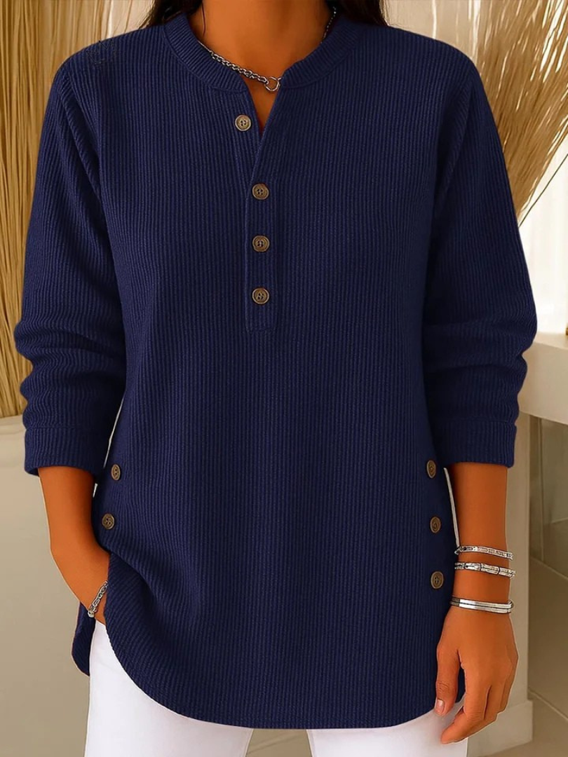 Van Rijn Fashion® | Geribbelde Henley Top