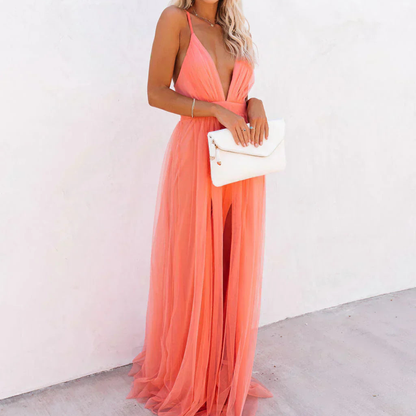 Van Rijn Fashion® | Maxi Jurk Koraal