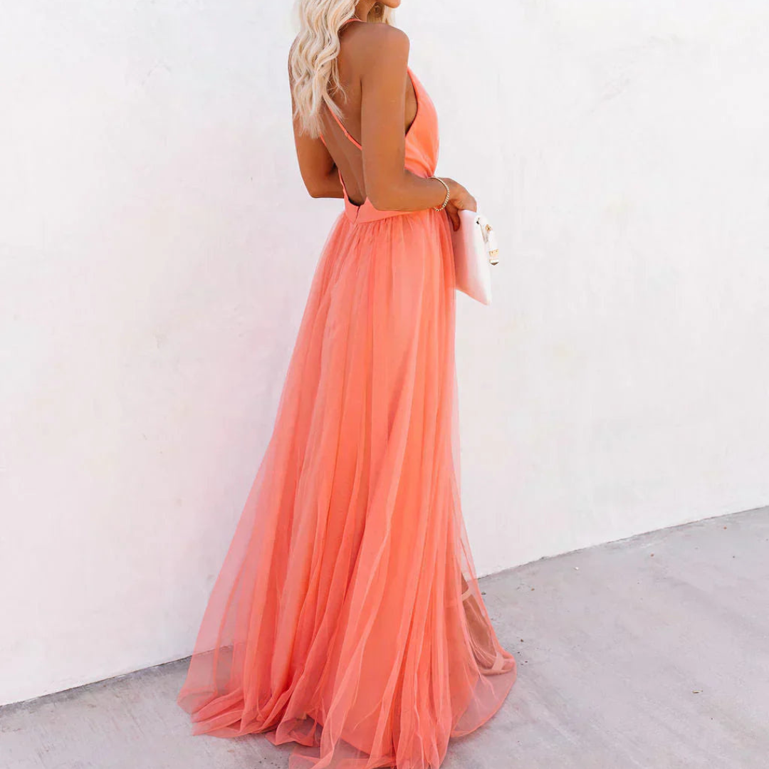 Van Rijn Fashion® | Maxi Jurk Koraal
