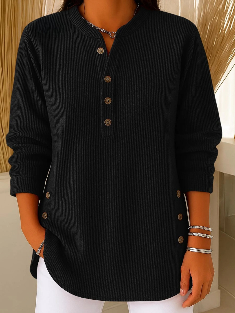 Van Rijn Fashion® | Geribbelde Henley Top