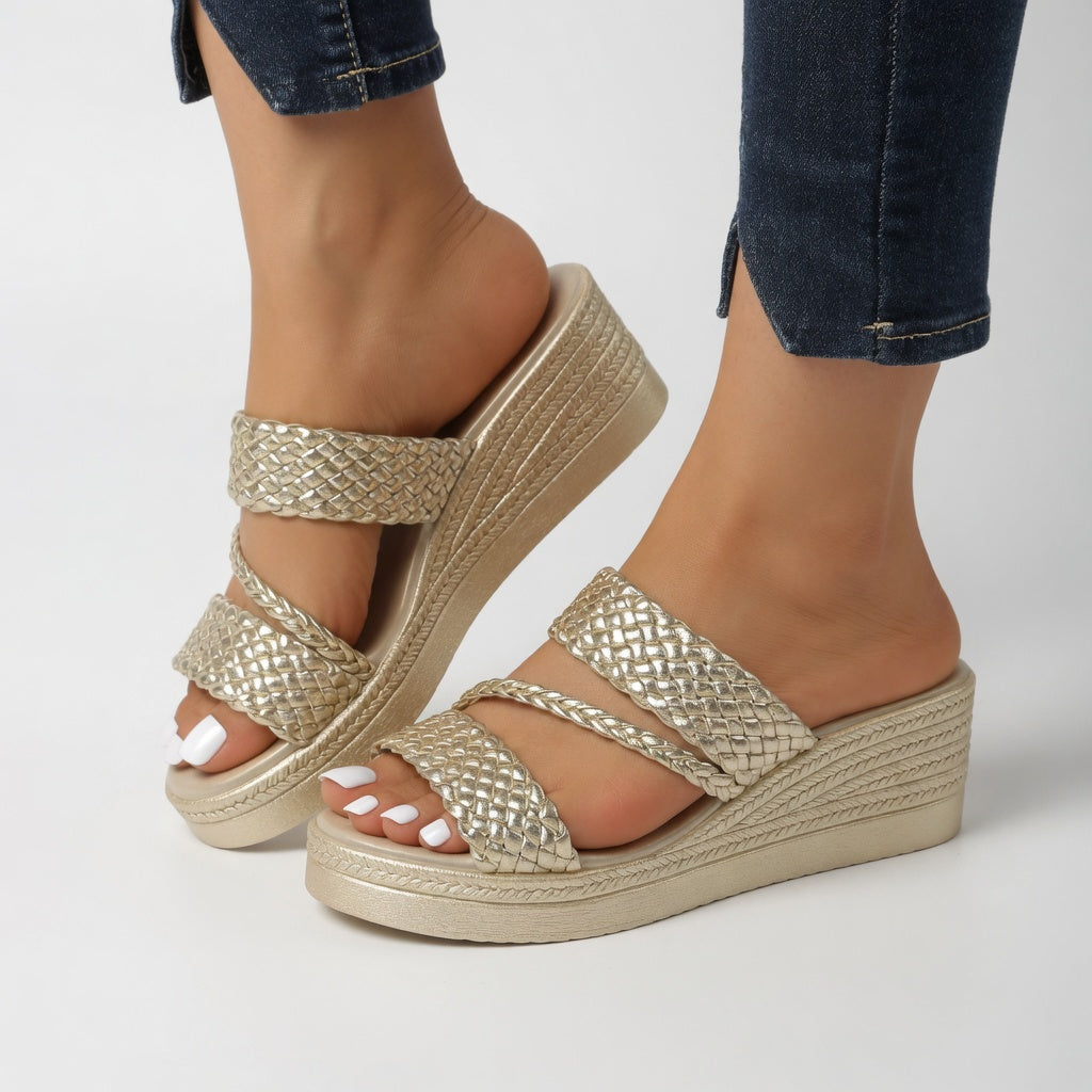 Nori Wedge Mule Goud