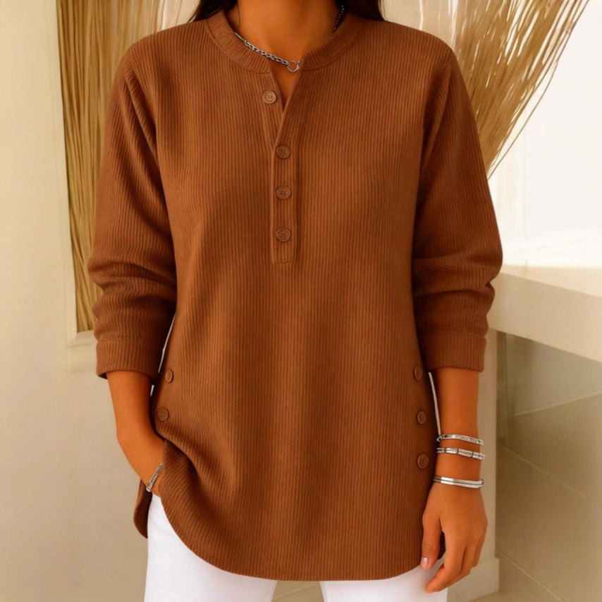Van Rijn Fashion® | Geribbelde Henley Top