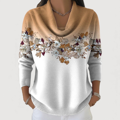 Van Rijn Fashion® | Bloemen Trui met Zachte Halslijn