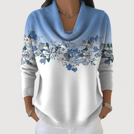 Van Rijn Fashion® | Bloemen Trui met Zachte Halslijn