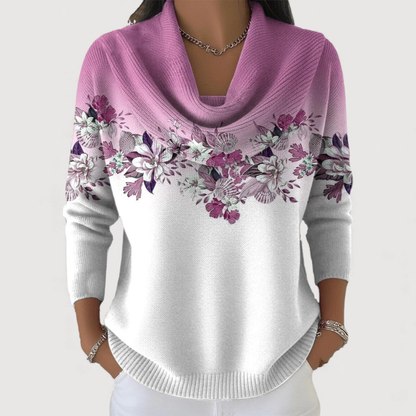 Van Rijn Fashion® | Bloemen Trui met Zachte Halslijn