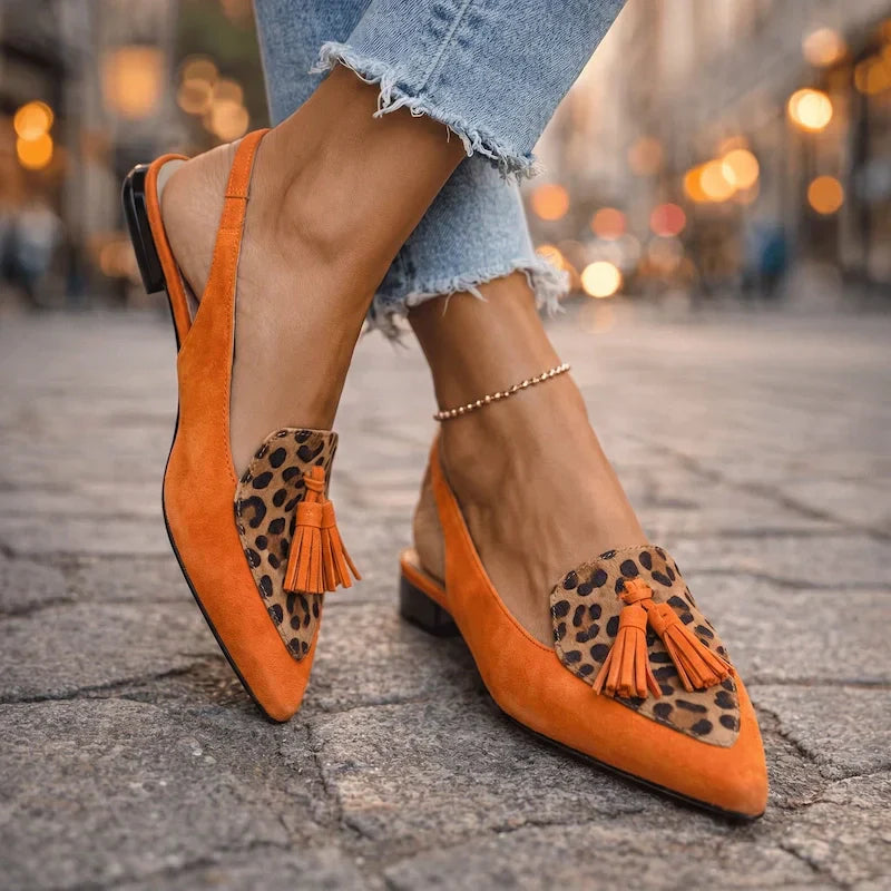 Lorena Sandalen - Oranje/Luipaard