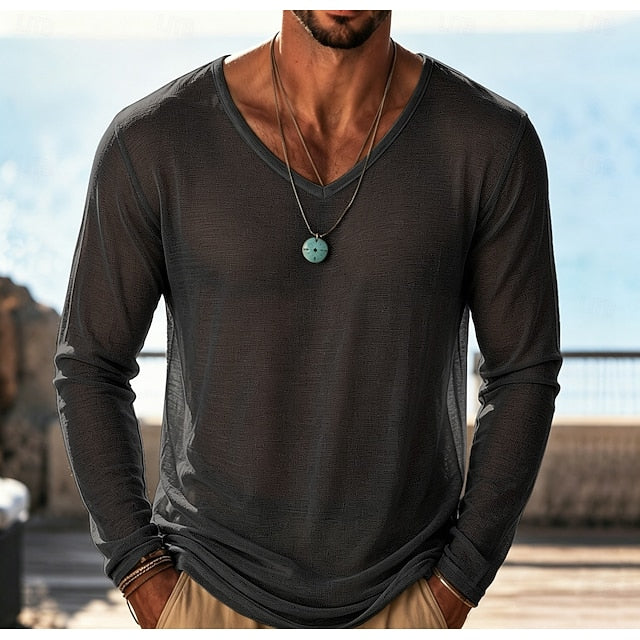 Axel V-Hals Longsleeve Top Zwart