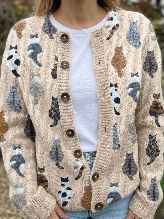 Van Rijn Fashion® | De Kattenprint Cardigan
