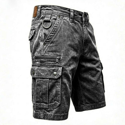 Pieter Denim Cargo Shorts Grijs