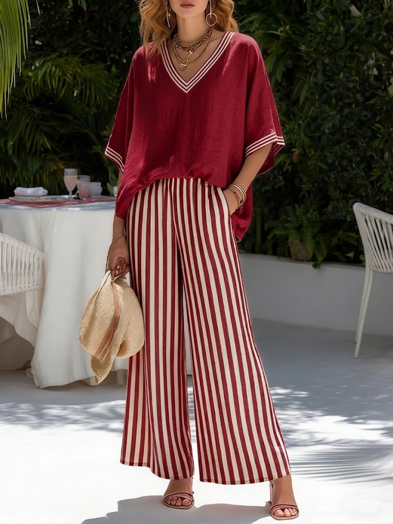 Linnen Set Rood